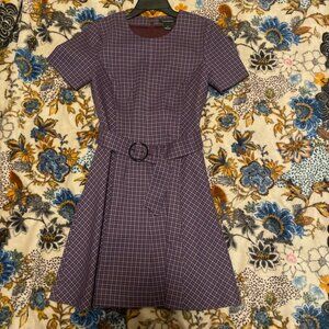 Club Monaco Purple Plaid Dress BNWT